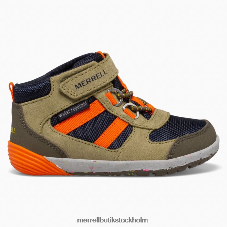 barn Merrell oliv/marin/orange kala steg ås jr vandrare skor DP80HP1457