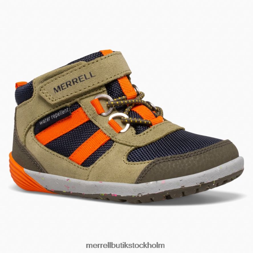 barn Merrell oliv/marin/orange kala steg ås jr vandrare skor DP80HP1457
