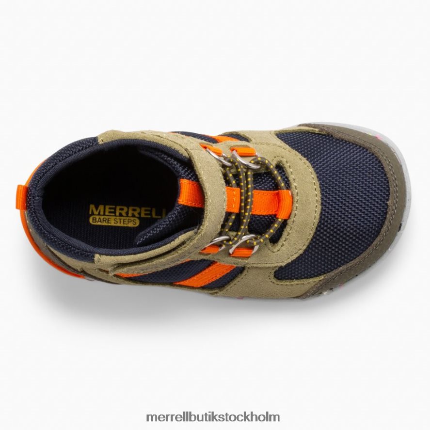 barn Merrell oliv/marin/orange kala steg ås jr vandrare skor DP80HP1457