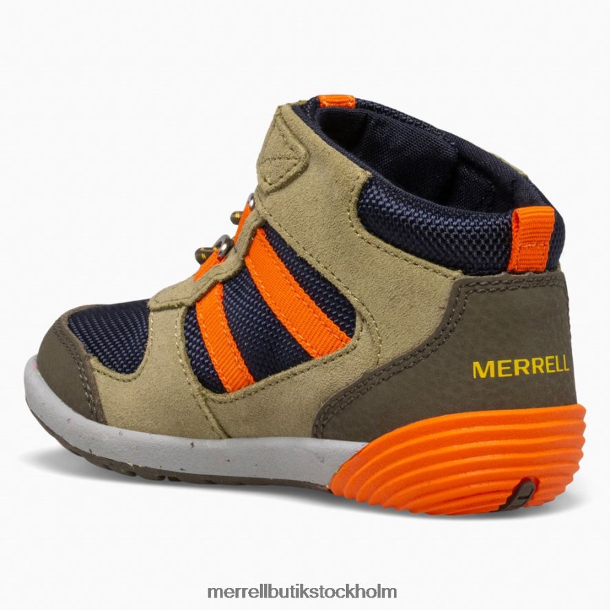 barn Merrell oliv/marin/orange kala steg ås jr vandrare skor DP80HP1457
