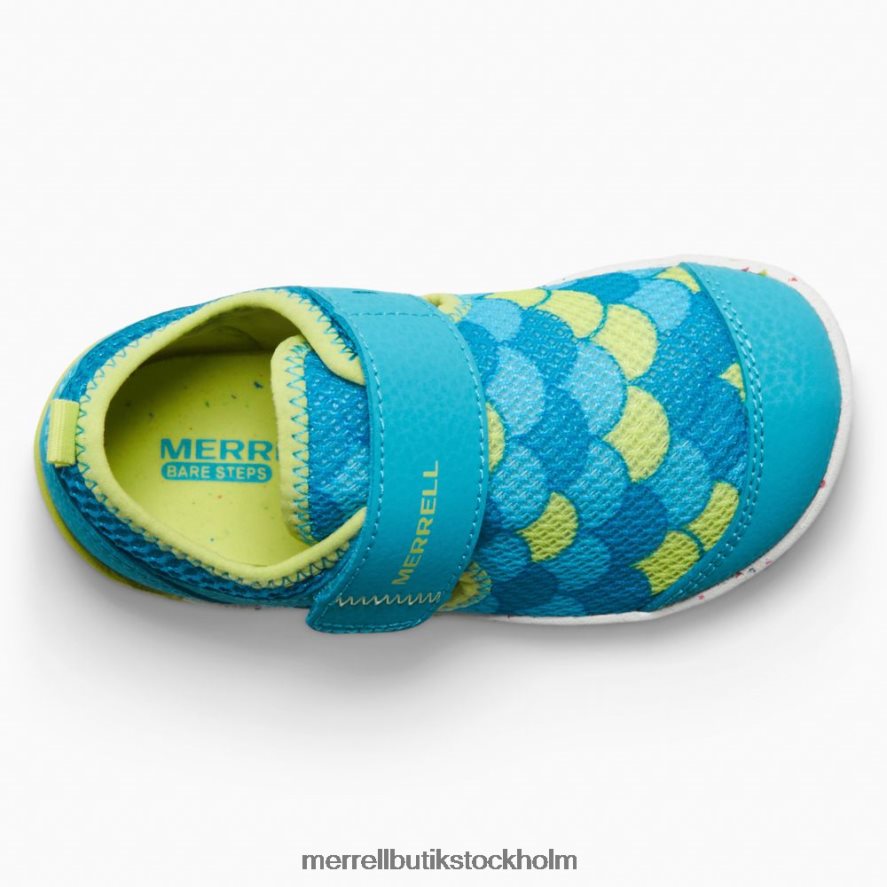 barn Merrell turkos/lime bare steps h2o sneaker skor DP80HP1394