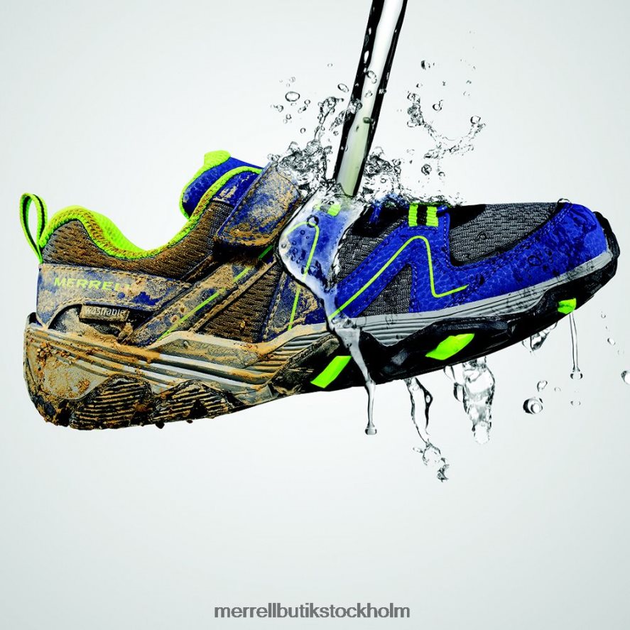 barn Merrell blå grön spåruppdrag skor DP80HP1350