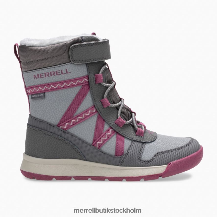 barn Merrell grå/bärig snow crush 2.0 vattentät stövel skor DP80HP1506