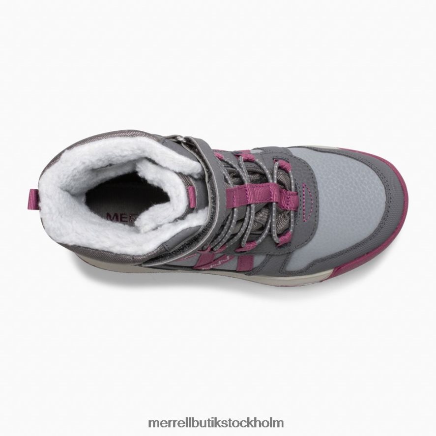 barn Merrell grå/bärig snow crush 2.0 vattentät stövel skor DP80HP1506