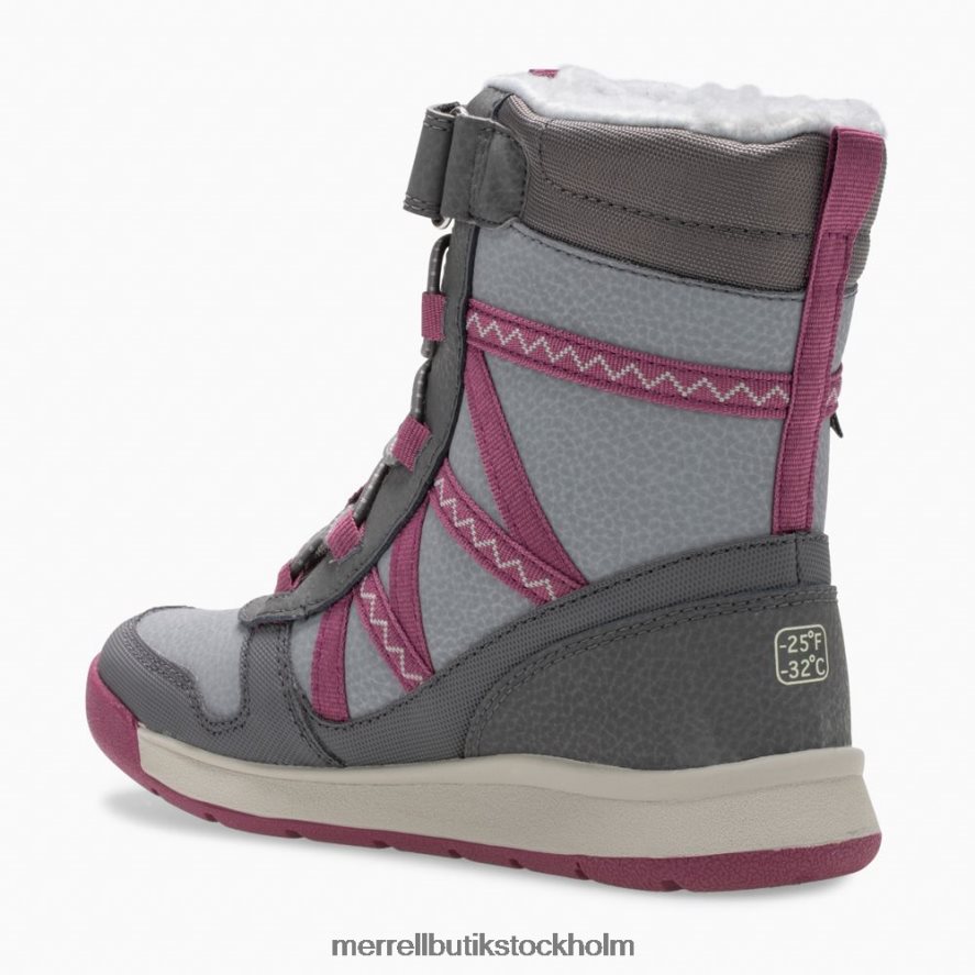 barn Merrell grå/bärig snow crush 2.0 vattentät stövel skor DP80HP1506