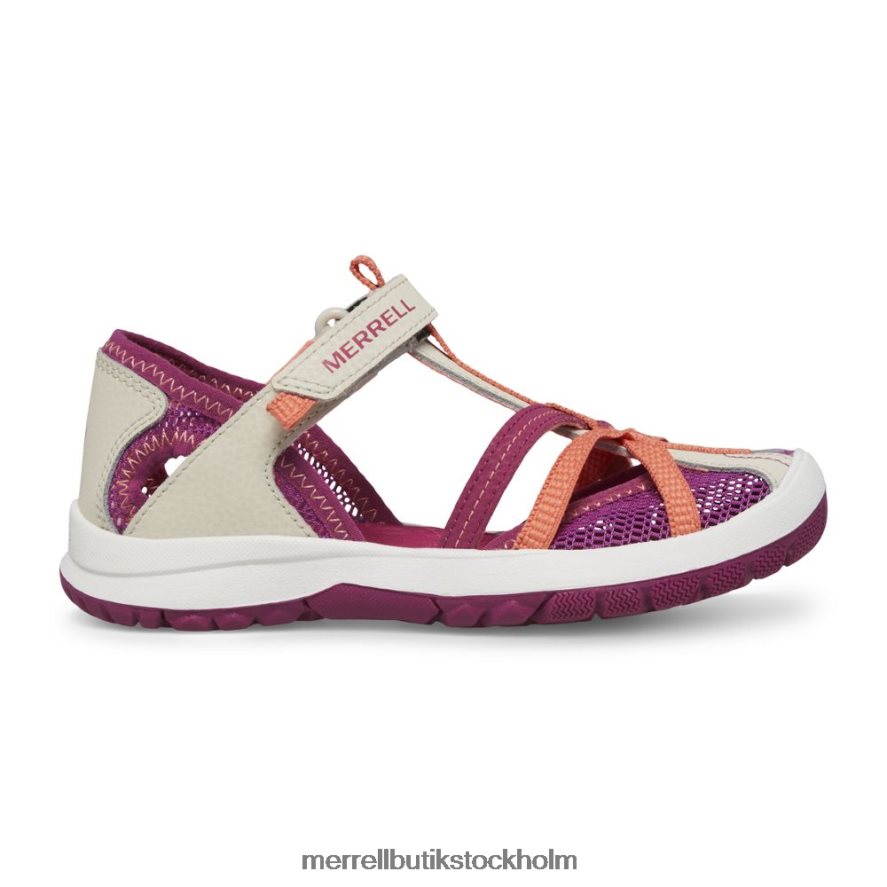 barn Merrell grå/korall trollslända sandal skor DP80HP1414