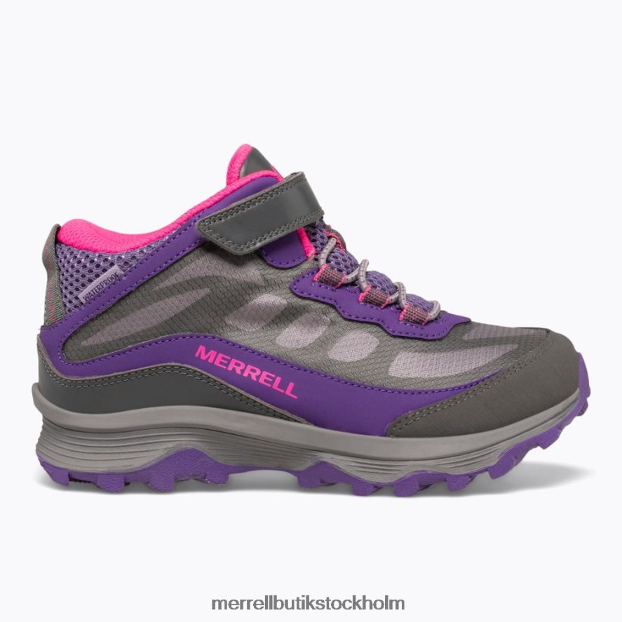 barn Merrell grå/rosa/lila moab speed mid a/c vattentät skor DP80HP1387