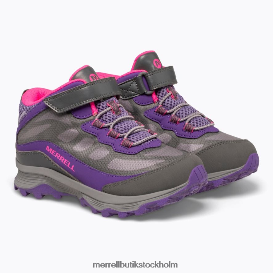 barn Merrell grå/rosa/lila moab speed mid a/c vattentät skor DP80HP1387