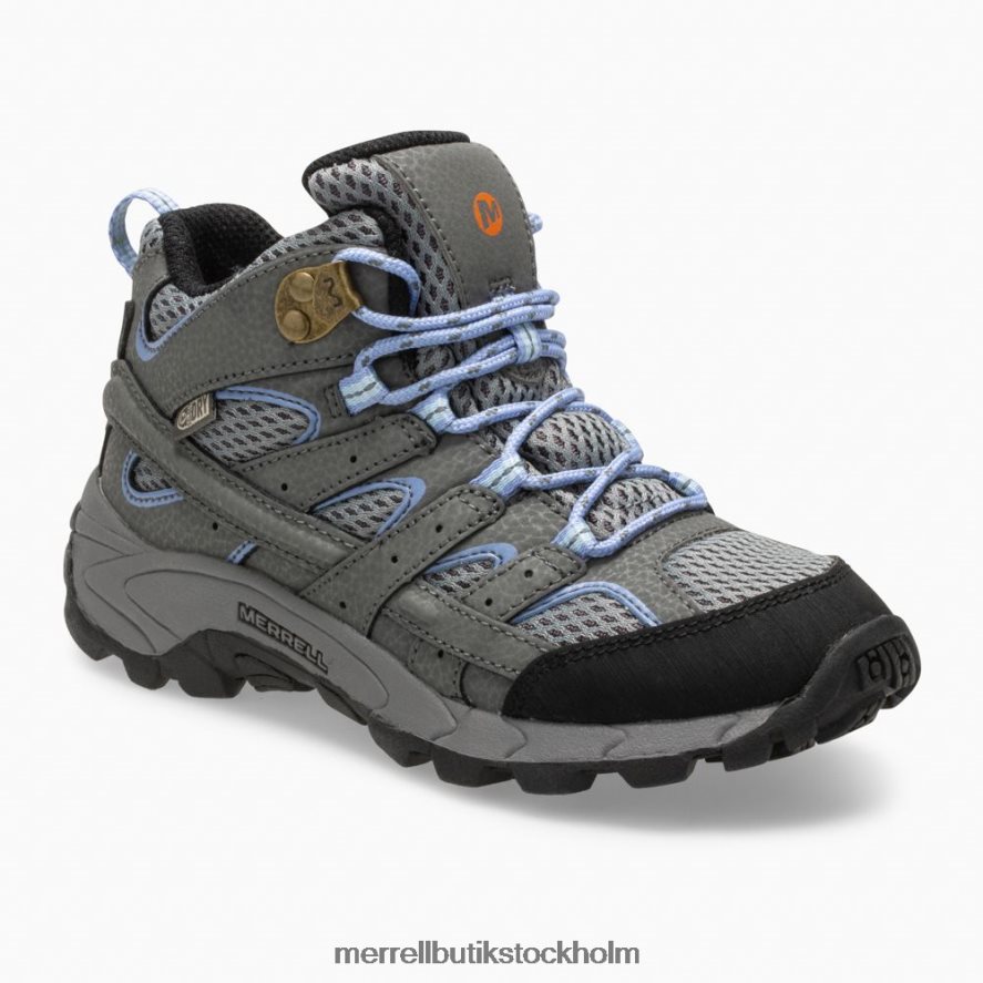barn Merrell grå/snäcka moab 2 mid vattentät stövel skor DP80HP804