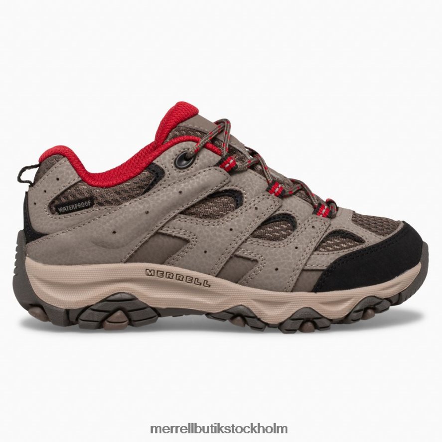 barn Merrell stenblock röd moab 3 vattentät sneaker med låg spets skor DP80HP1478