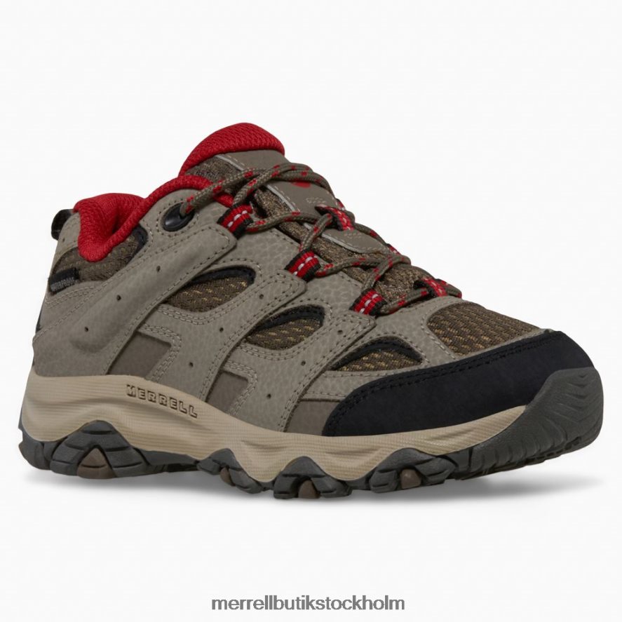barn Merrell stenblock röd moab 3 vattentät sneaker med låg spets skor DP80HP1478
