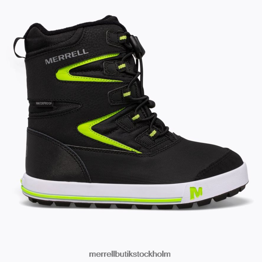 barn Merrell svart/grå/grön snow bank 3.0 boot skor DP80HP1480