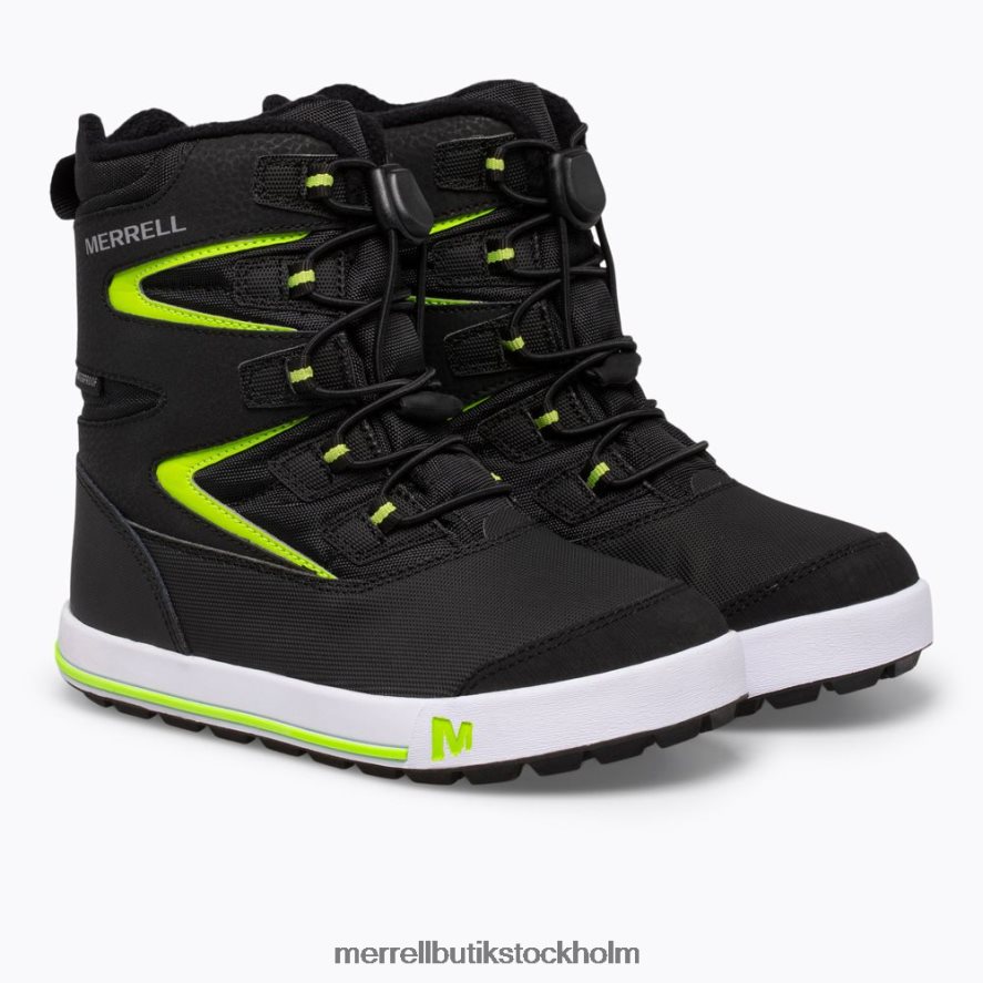 barn Merrell svart/grå/grön snow bank 3.0 boot skor DP80HP1480
