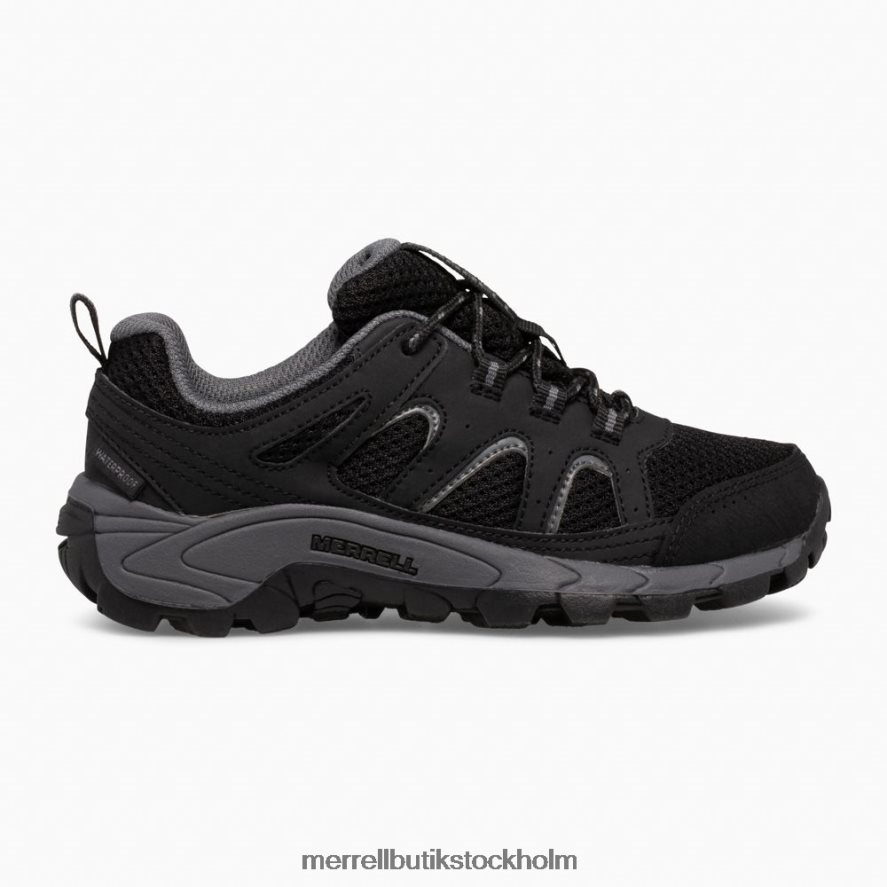 barn Merrell svart/grå oakcreek vattentät sneaker med låg spets skor DP80HP1449