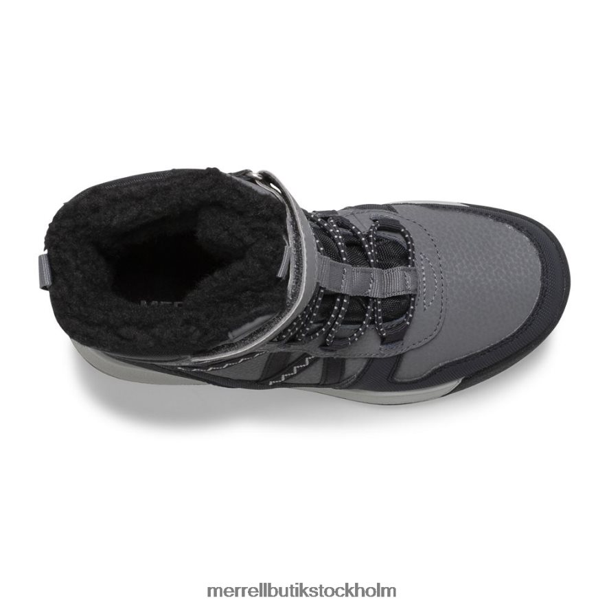 barn Merrell svart/grå snow crush 2.0 vattentät stövel skor DP80HP1507