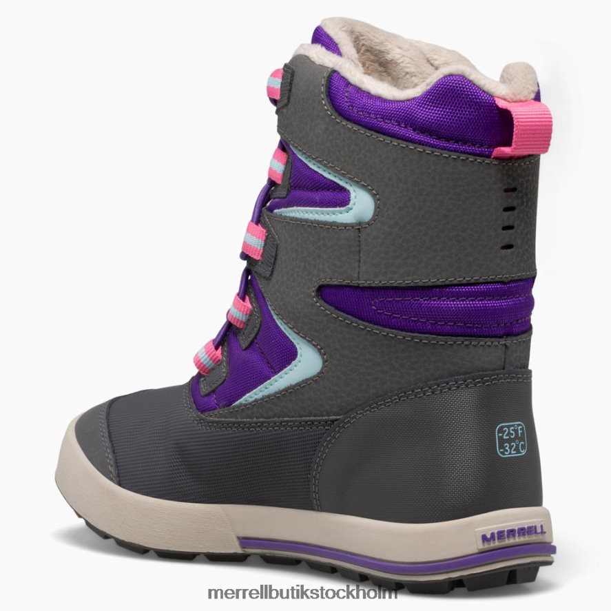 barn Merrell ultraviolett/grå snow bank 3.0 boot skor DP80HP1484