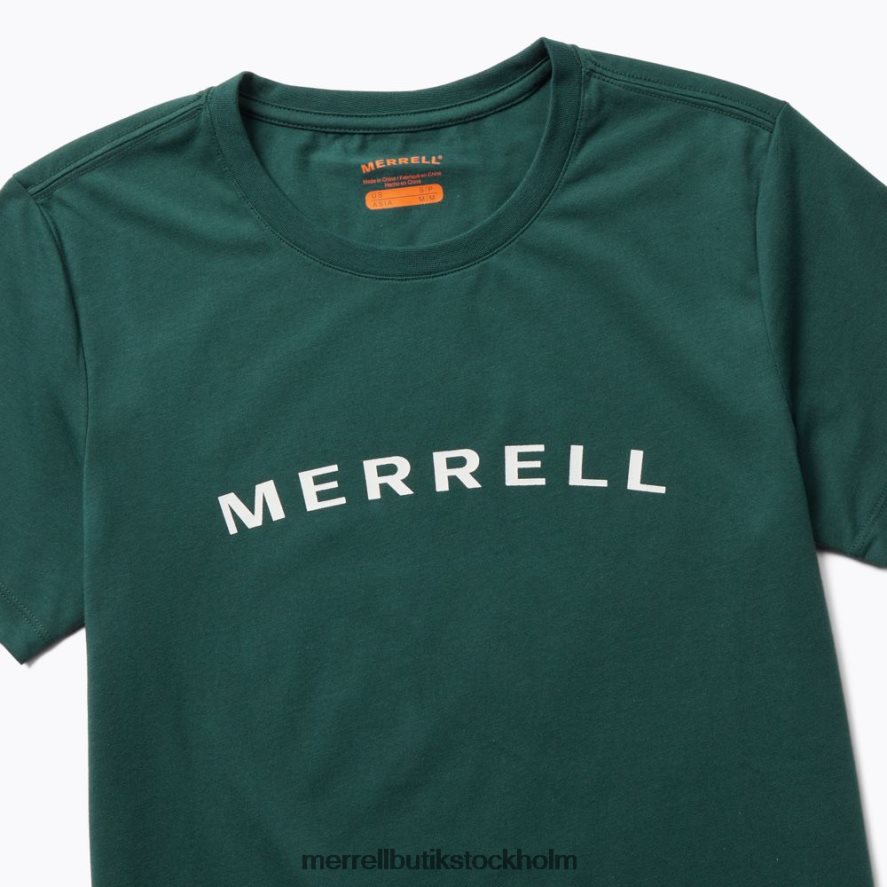 kvinnor Merrell sjömossa ordmärke kortärmad t-shirt kläder DP80HP1299