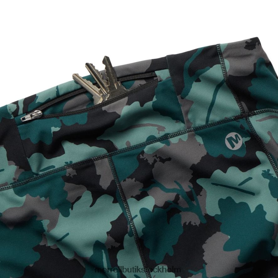 kvinnor Merrell sjömossa blad tryck trail running legging kläder DP80HP1194