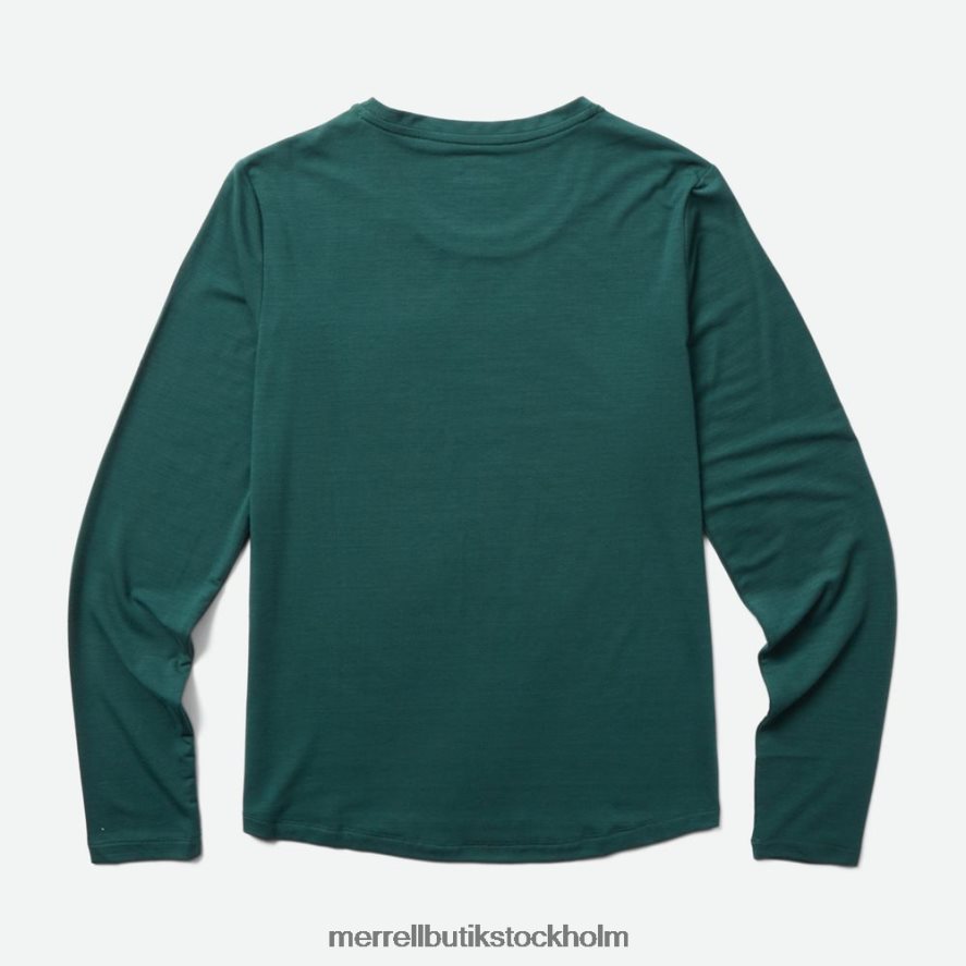 kvinnor Merrell sjömossa vardags långärmad t-shirt med tencel kläder DP80HP1233
