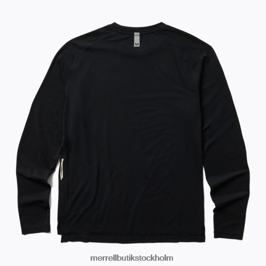 kvinnor Merrell svart perfekt långärmad t-shirt med tencel kläder DP80HP1010