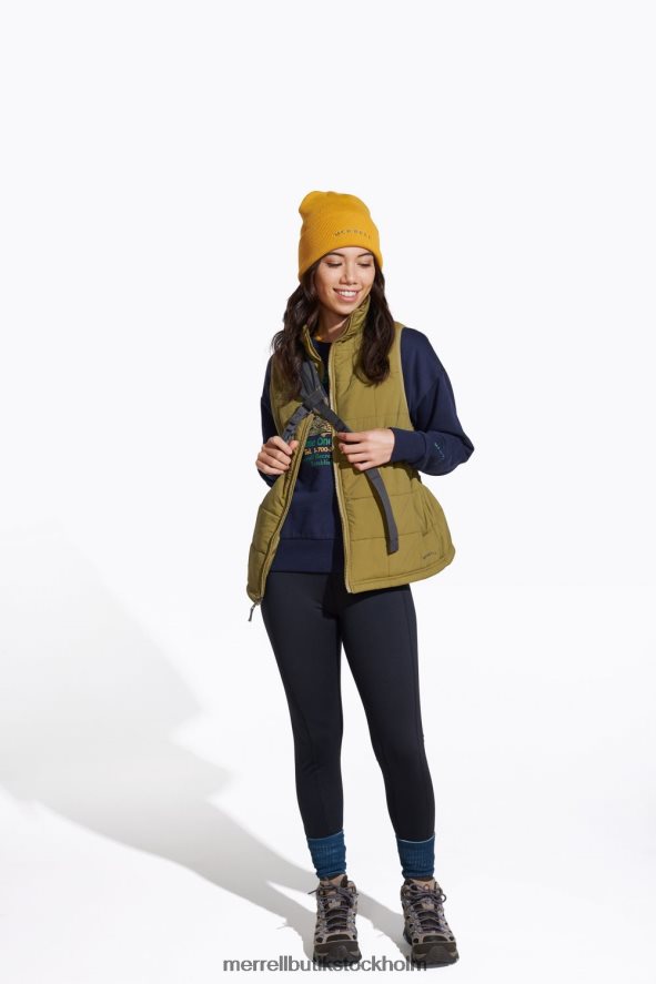 kvinnor Merrell martini oliv terrängisolerad väst kläder DP80HP1313