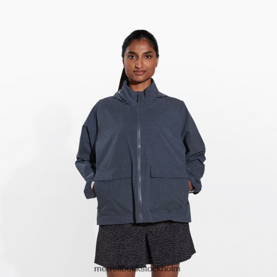 kvinnor Merrell svart ljung alpint packbart regnskal kläder DP80HP1183