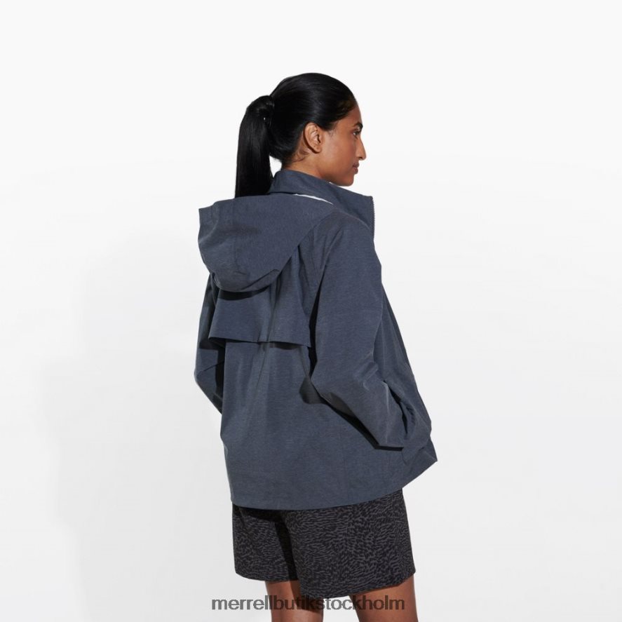 kvinnor Merrell svart ljung alpint packbart regnskal kläder DP80HP1183