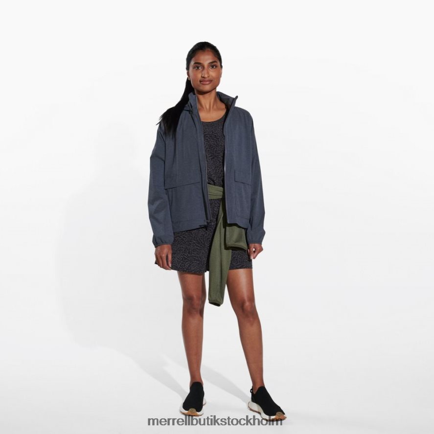 kvinnor Merrell svart ljung alpint packbart regnskal kläder DP80HP1183