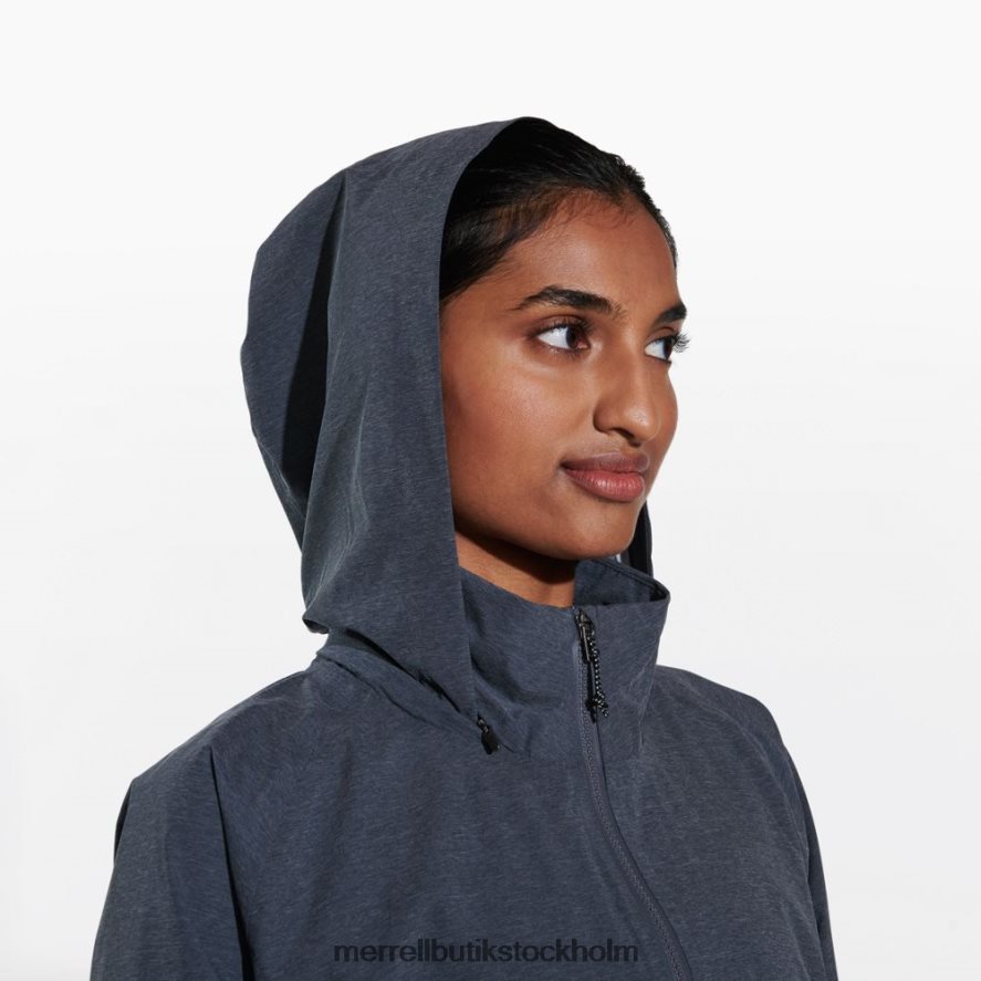 kvinnor Merrell svart ljung alpint packbart regnskal kläder DP80HP1183