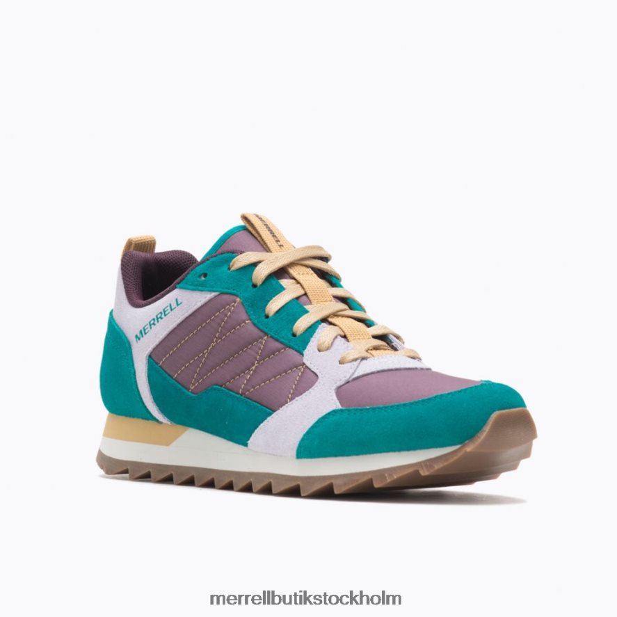 kvinnor Merrell vinrött/blågrönt alpina sneaker skor DP80HP850