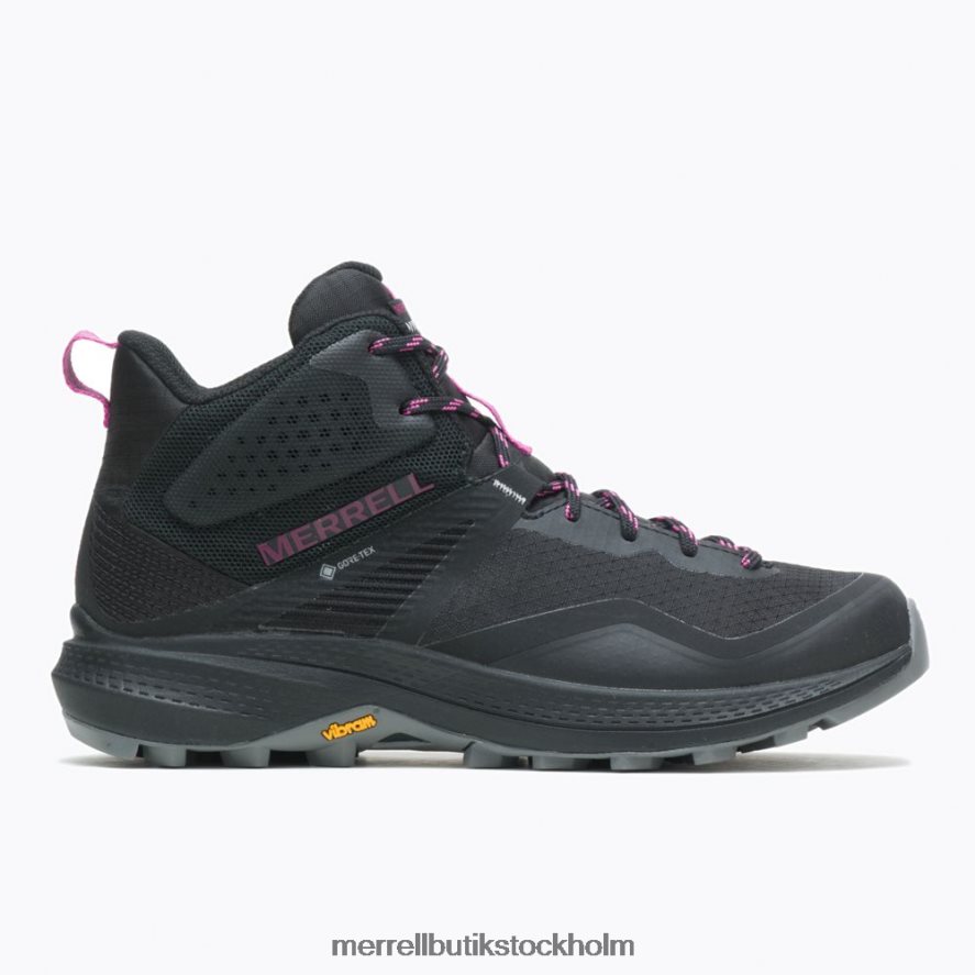 kvinnor Merrell svart/fuchsia mqm 3 mid gore-tex skor DP80HP1165