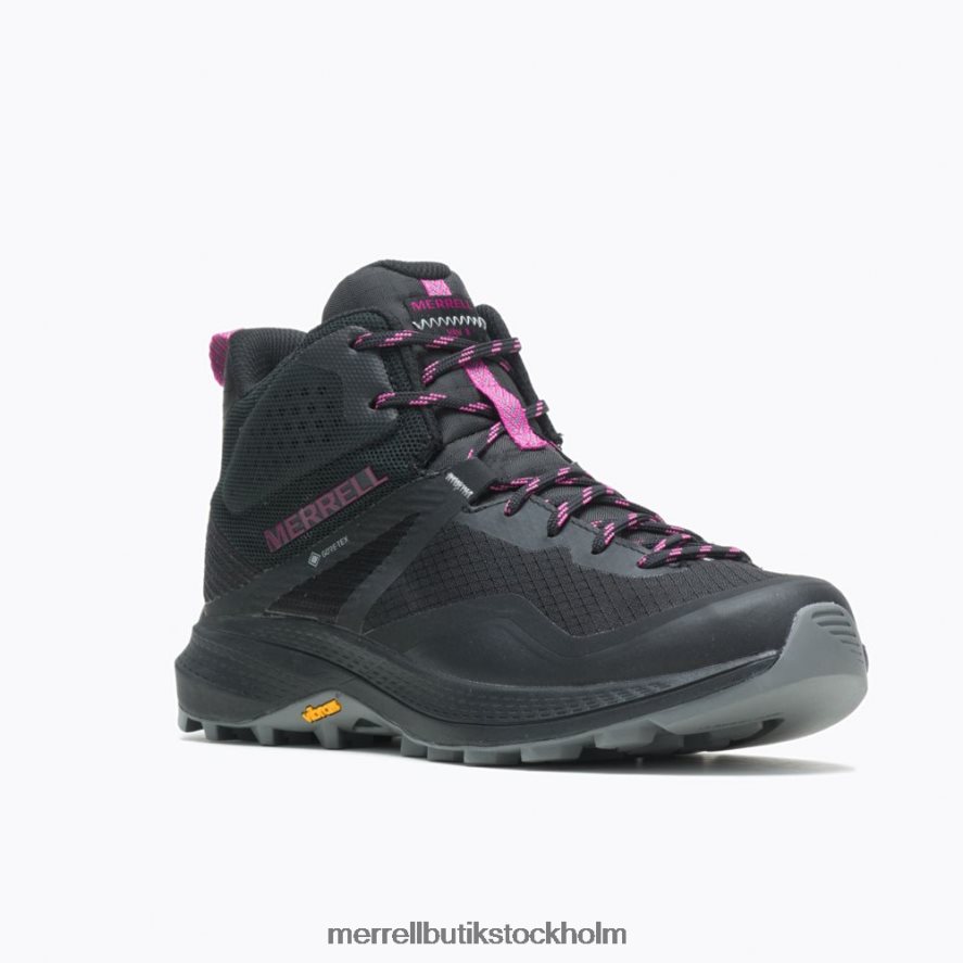 kvinnor Merrell svart/fuchsia mqm 3 mid gore-tex skor DP80HP1165