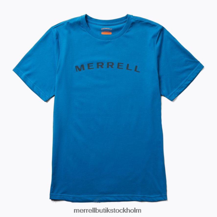 män Merrell blå ordmärke kortärmad t-shirt kläder DP80HP583