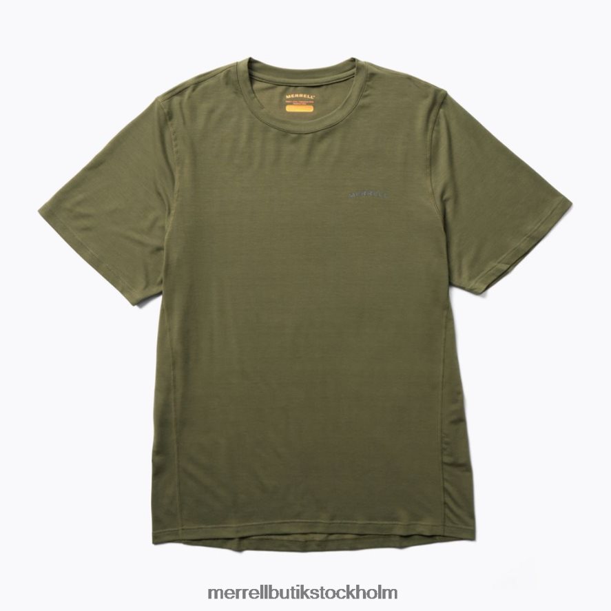 män Merrell dammig oliv vardagströja med tencel kläder DP80HP150