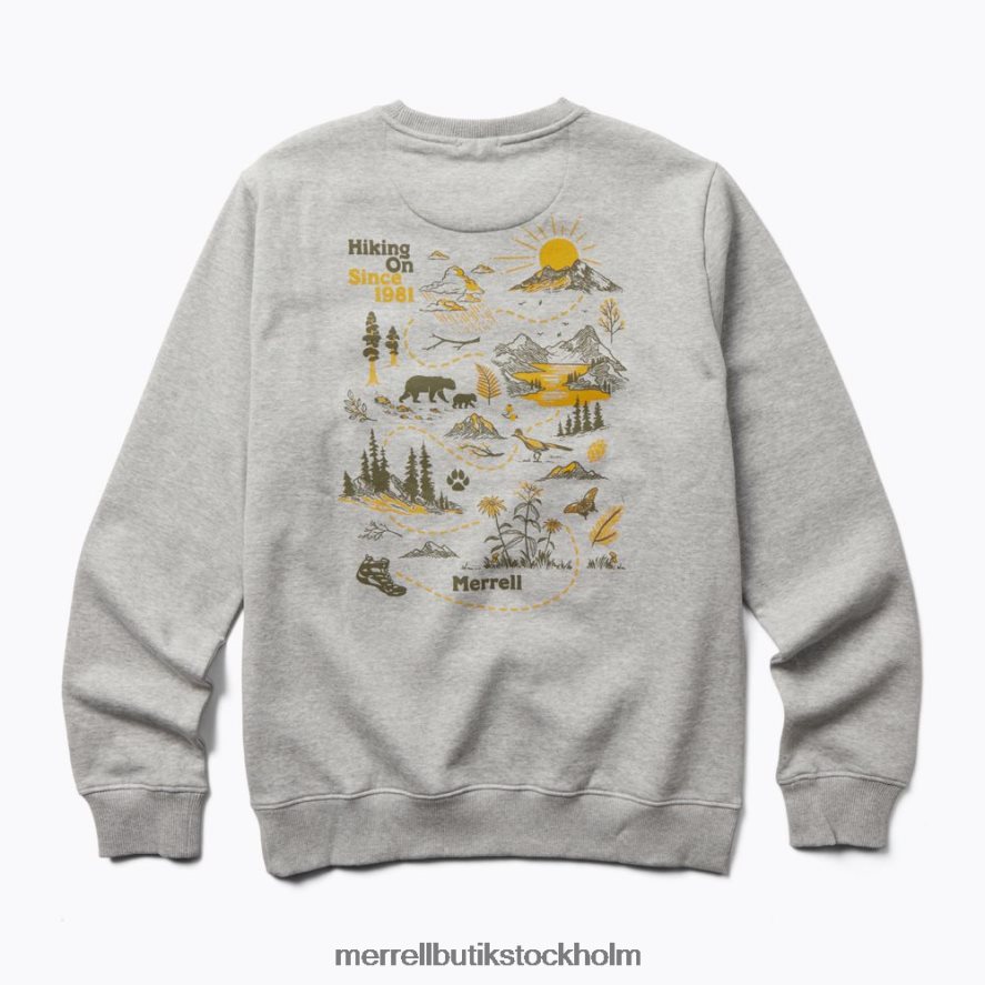 män Merrell grå ljung livet är ett äventyr fleece med rund hals kläder DP80HP696