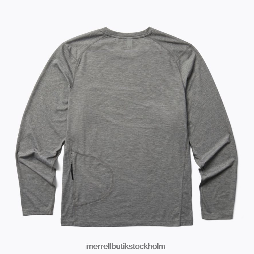 män Merrell grå ljung perfekt långärmad t-shirt med tencel kläder DP80HP335