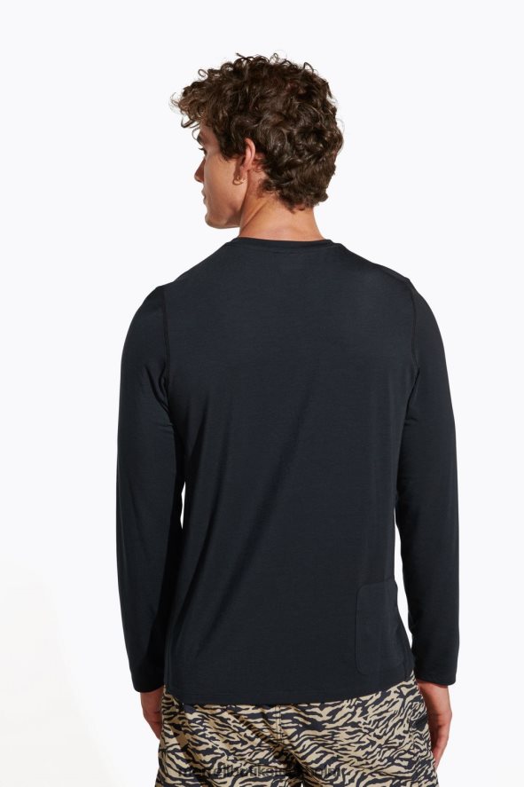 män Merrell svart vardags långärmad t-shirt med tencel kläder DP80HP336