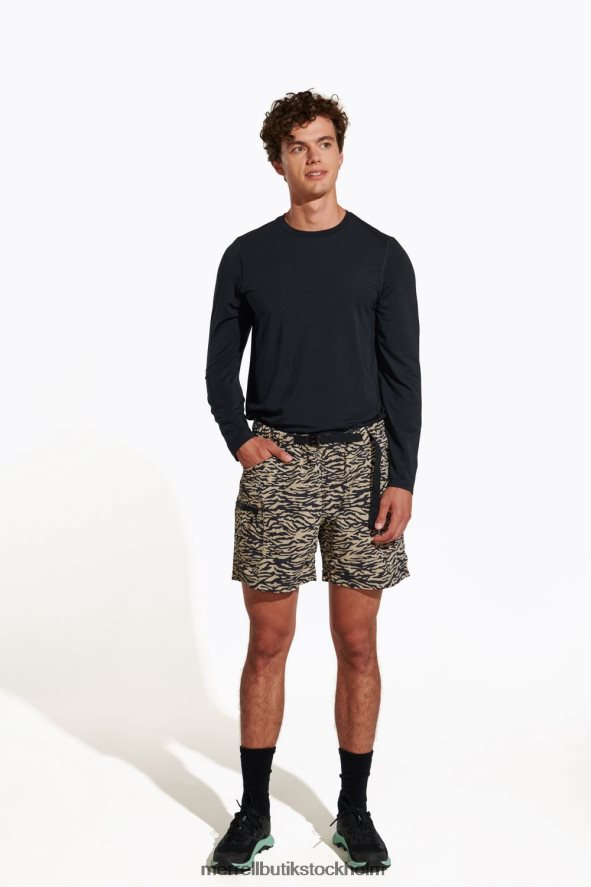 män Merrell svart vardags långärmad t-shirt med tencel kläder DP80HP336