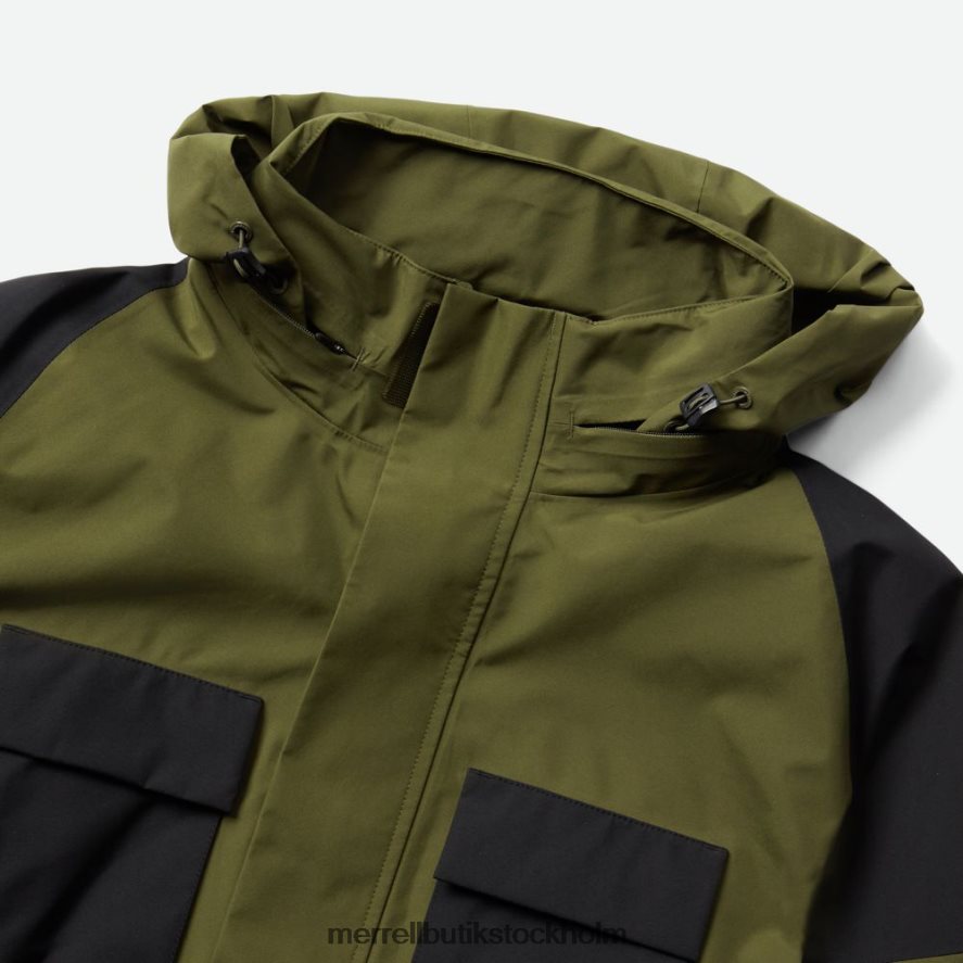 män Merrell dammig oliv gore-tex parkas med cargoficka kläder DP80HP797