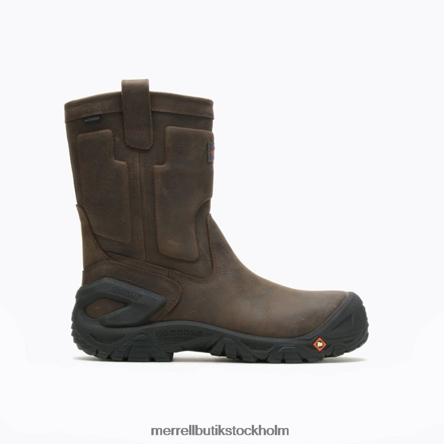 män Merrell espresso Strongfield läder pull on vattentät komp tå arbetsstövel skor DP80HP452