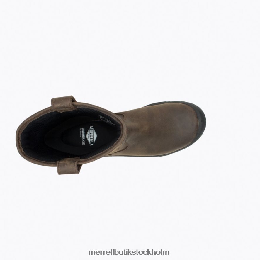 män Merrell espresso Strongfield läder pull on vattentät komp tå arbetsstövel skor DP80HP452