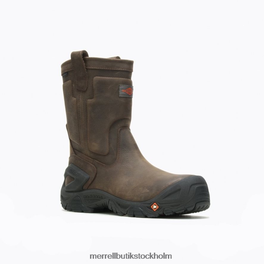 män Merrell espresso Strongfield läder pull on vattentät komp tå arbetsstövel skor DP80HP452