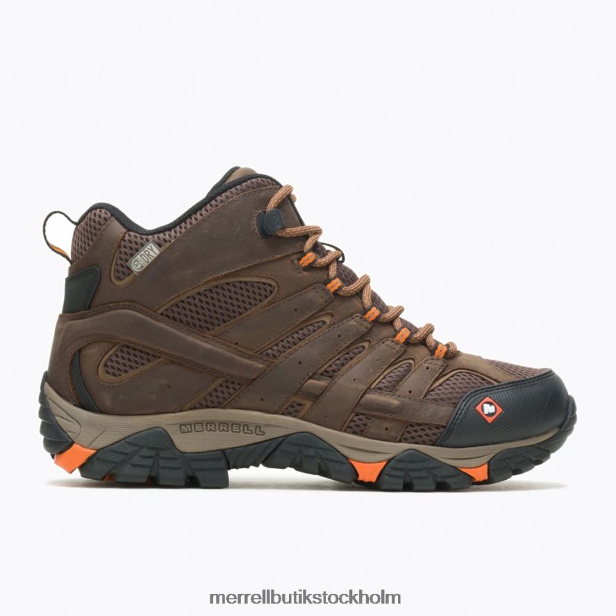 män Merrell lera moab vertex mid vattentät sr arbetsstövel bred bredd skor DP80HP389