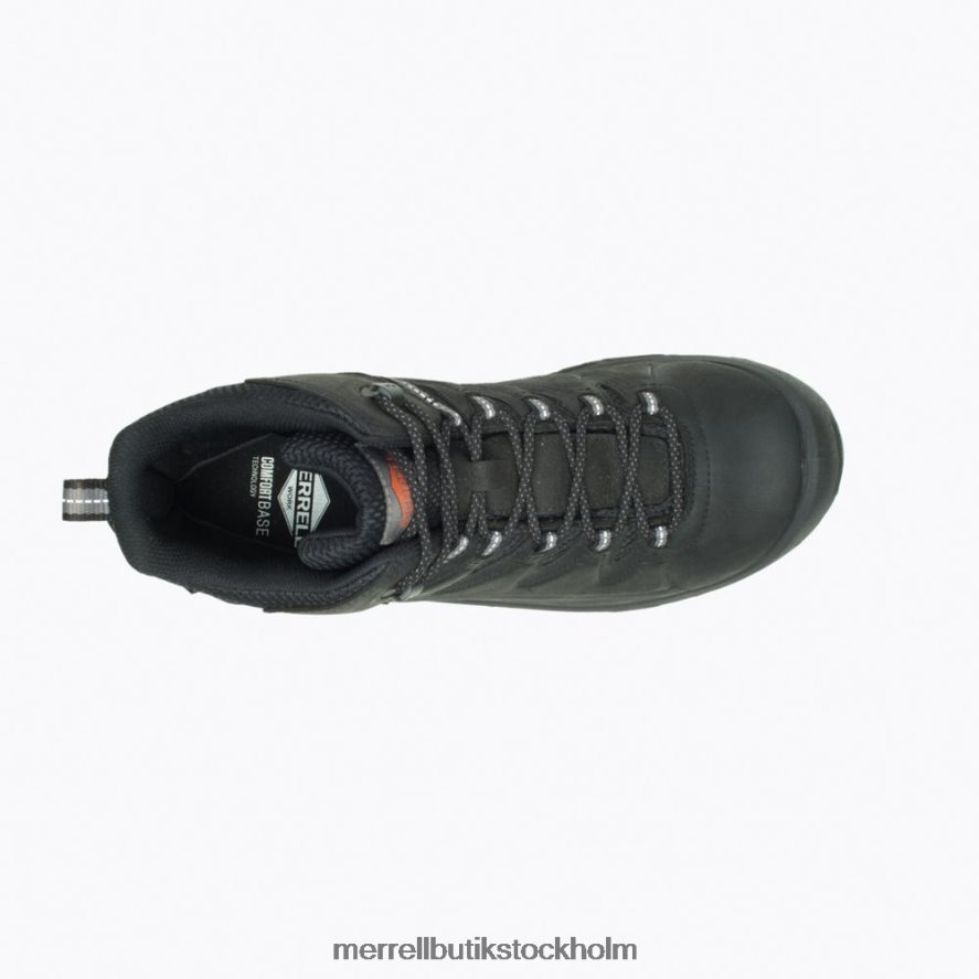 män Merrell svart strongfield läder 6\'\' vattentät komp tå arbetsstövel bred bredd skor DP80HP708