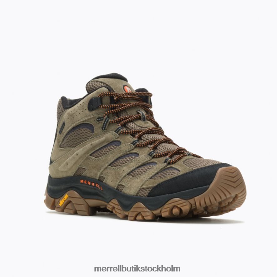 män Merrell oliv/gummi moab 3 mid vattentät bred bredd skor DP80HP218