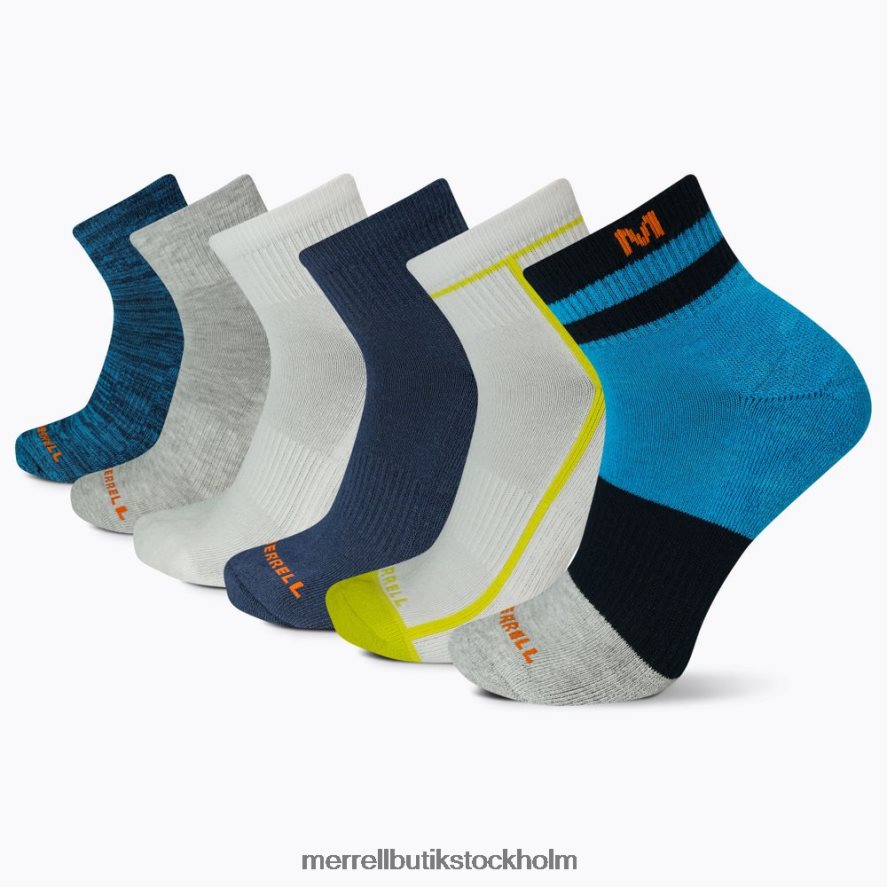 unisex- Merrell blå assorterad kudde quarter 6-pack Tillbehör DP80HP222