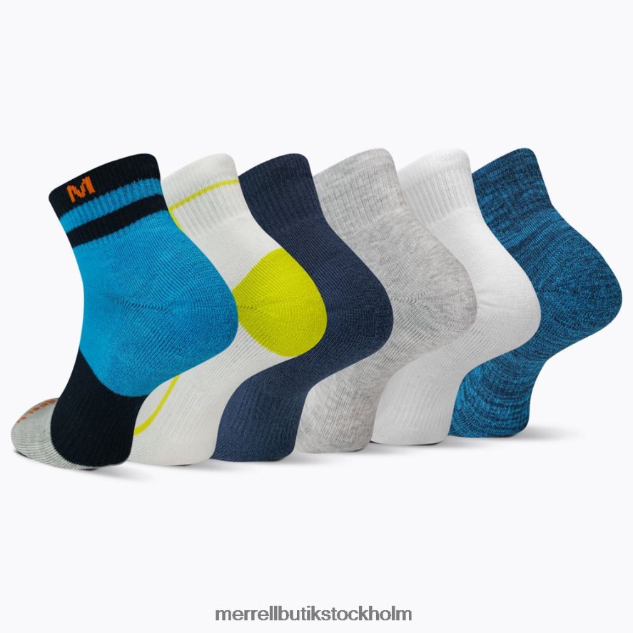 unisex- Merrell blå assorterad kudde quarter 6-pack Tillbehör DP80HP222
