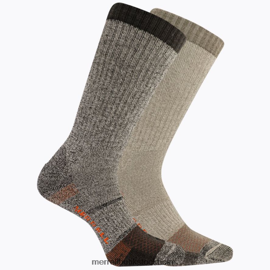 unisex- Merrell brun ass. tålig tåbesättningsstrumpa i stål 2-pack Tillbehör DP80HP315