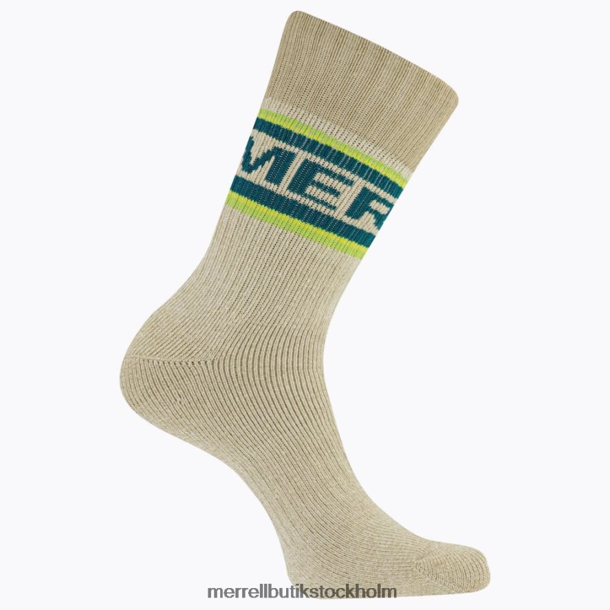 unisex- Merrell grön borstad besättningsstrumpa Tillbehör DP80HP232