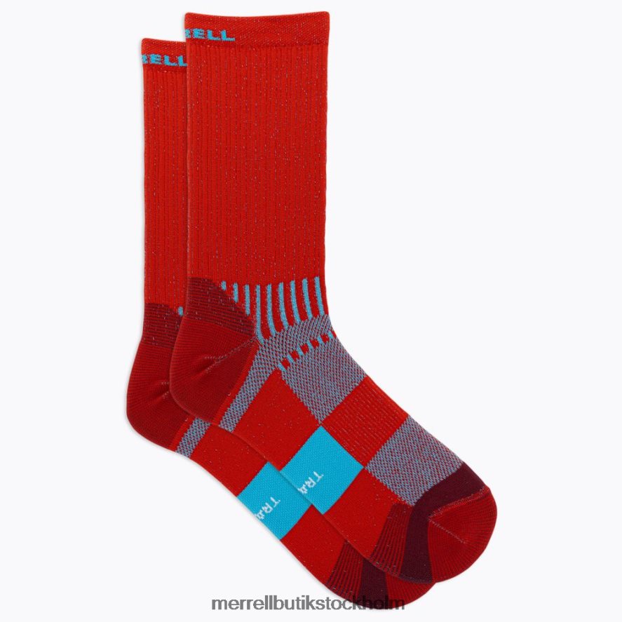 unisex- Merrell röd trail runner lätt besättningsstrumpa Tillbehör DP80HP470